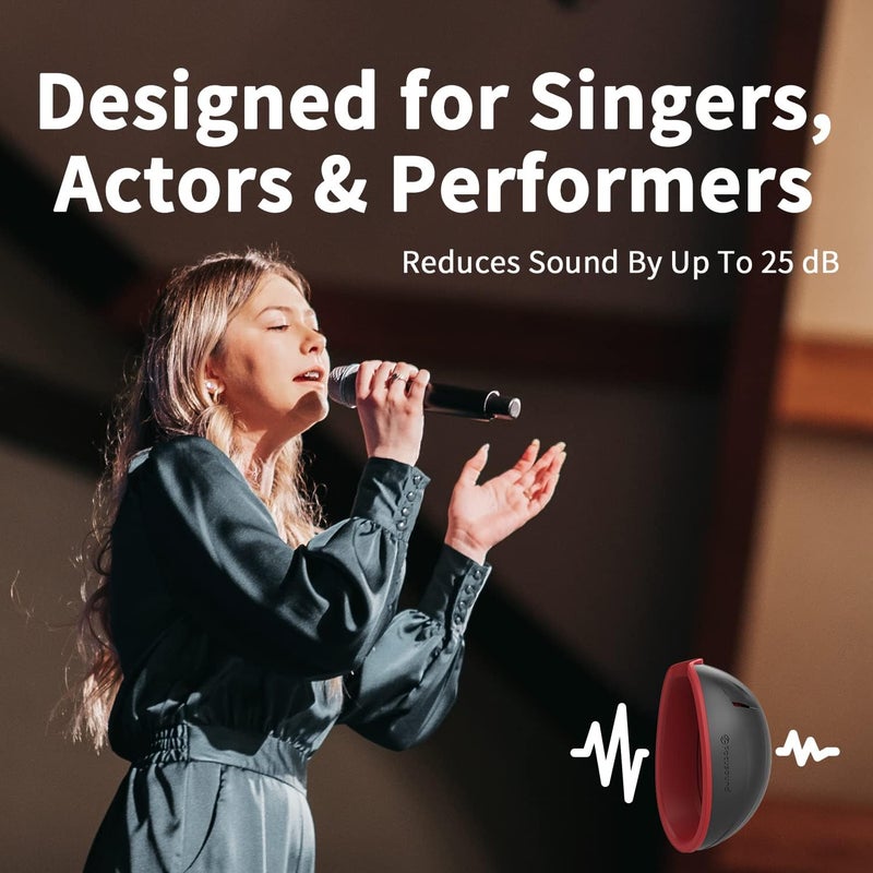 Focusound Pro Vocal Dampener - 25dB Noise Reduction Singing Dampener, Portable Voice Warm-Up Tool for Singers/Actors, Stress Relief Tool ​Studio-Grade Reusable Silicone Design with Travel Case - Image 3